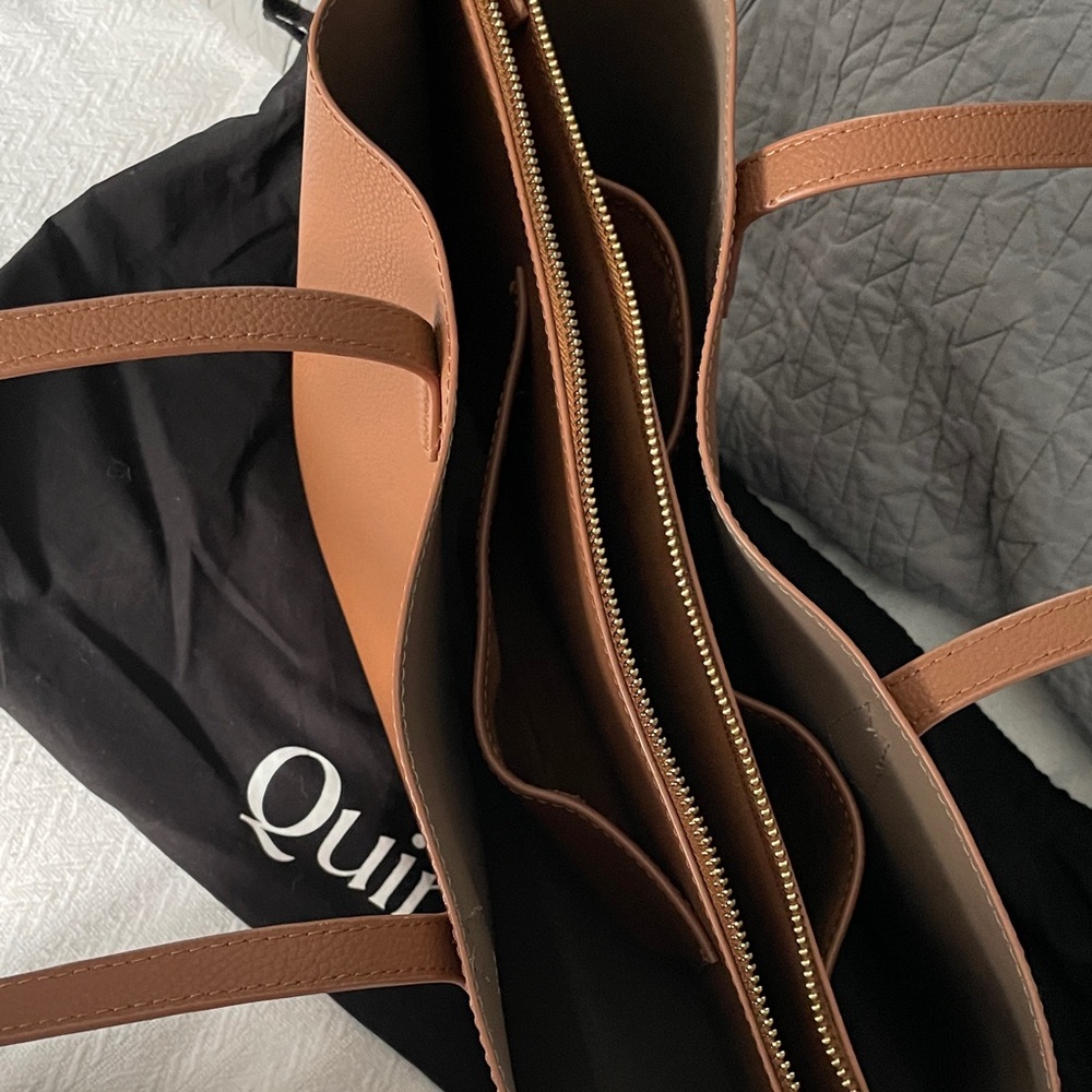 Quince Brown Pebbled Leather Tote - Picture 4 of 4